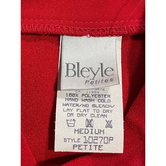 VTG NWT Bleyle Womens Medium Petite MP Long Sleeve Button Up Shirt Red MSRP $109 - Picture 11 of 13